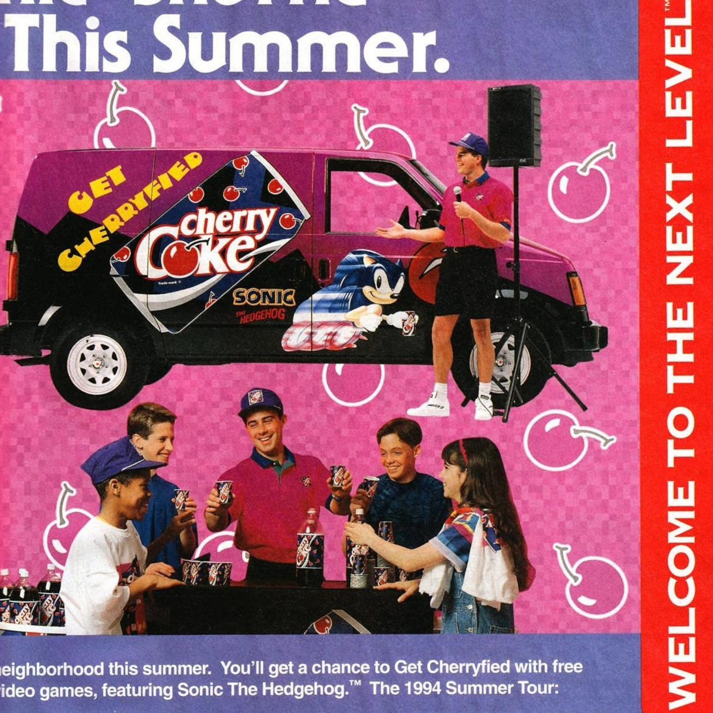 1994 Sonic the Hedgehog Cherry Coke Ad Tour Promo