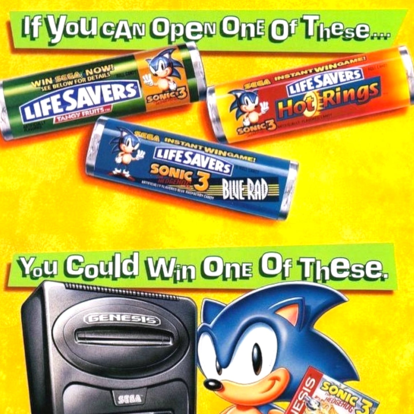 1993 Sonic the Hedgehog 3 "Lifesaver Nabisco" Promo shirt
