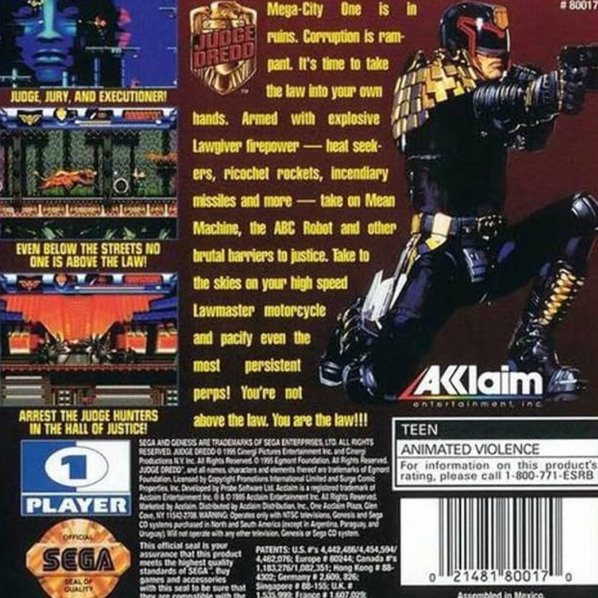 1995 Judge Dredd Acclaim Promo shirt