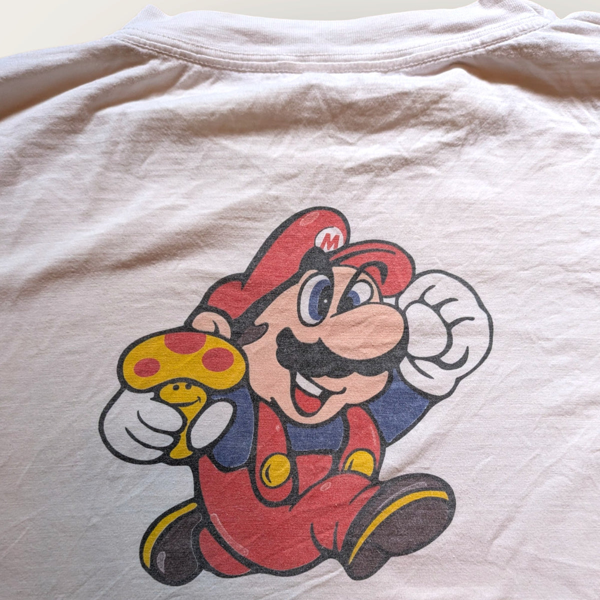 199X Super Mario Bros "Smile Mushroom" Euro promo tshirt
