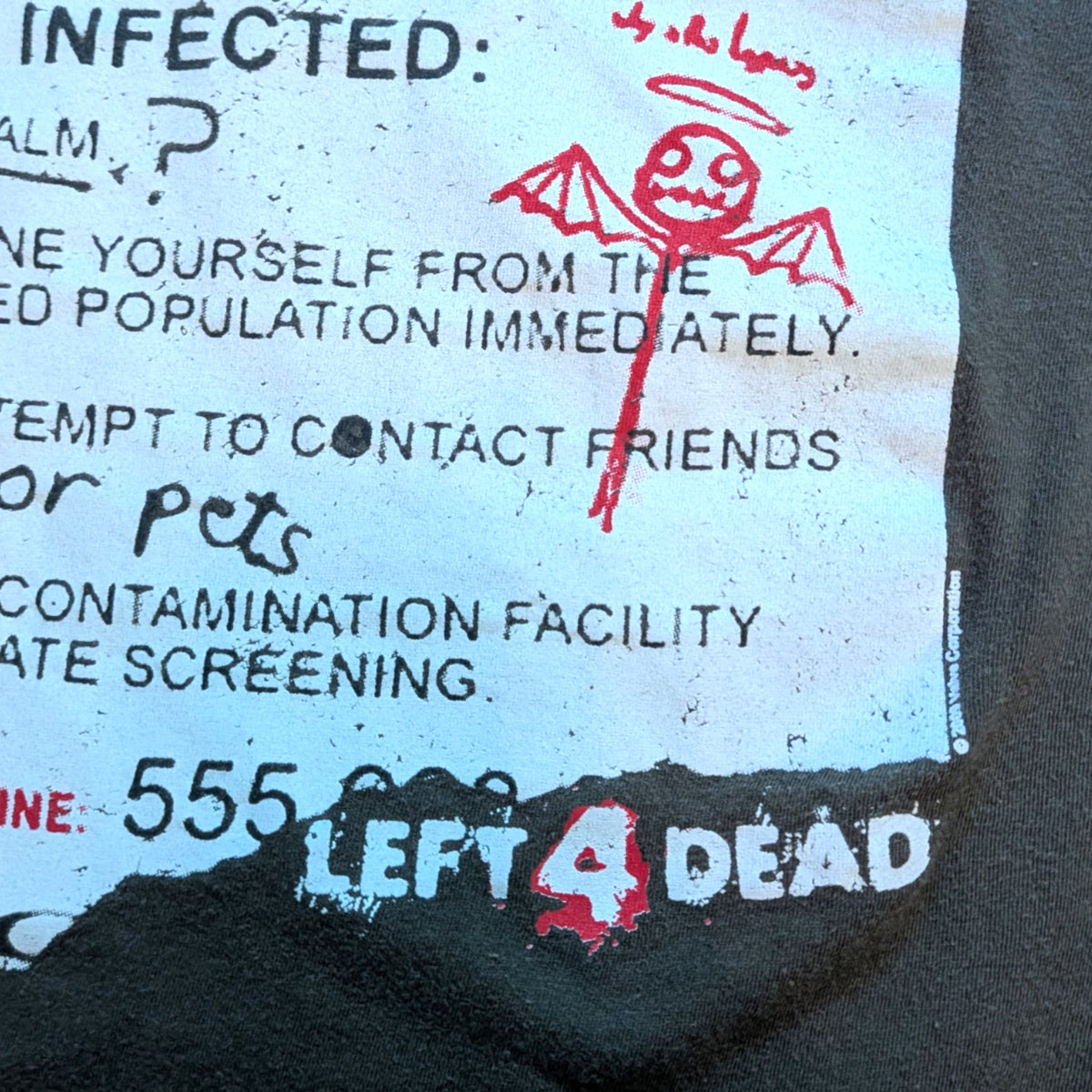 2009 Left 4 Dead "Infection Warning" Promo shirt